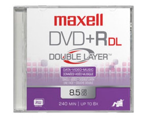 MAXELL DVD 8,5 GB. GRABABLE. DOBLE CAPA. TARRINA 10 UNIDADES. 4X